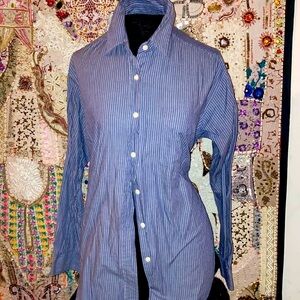 100% Cotton 7 button long sleeve collard blouse